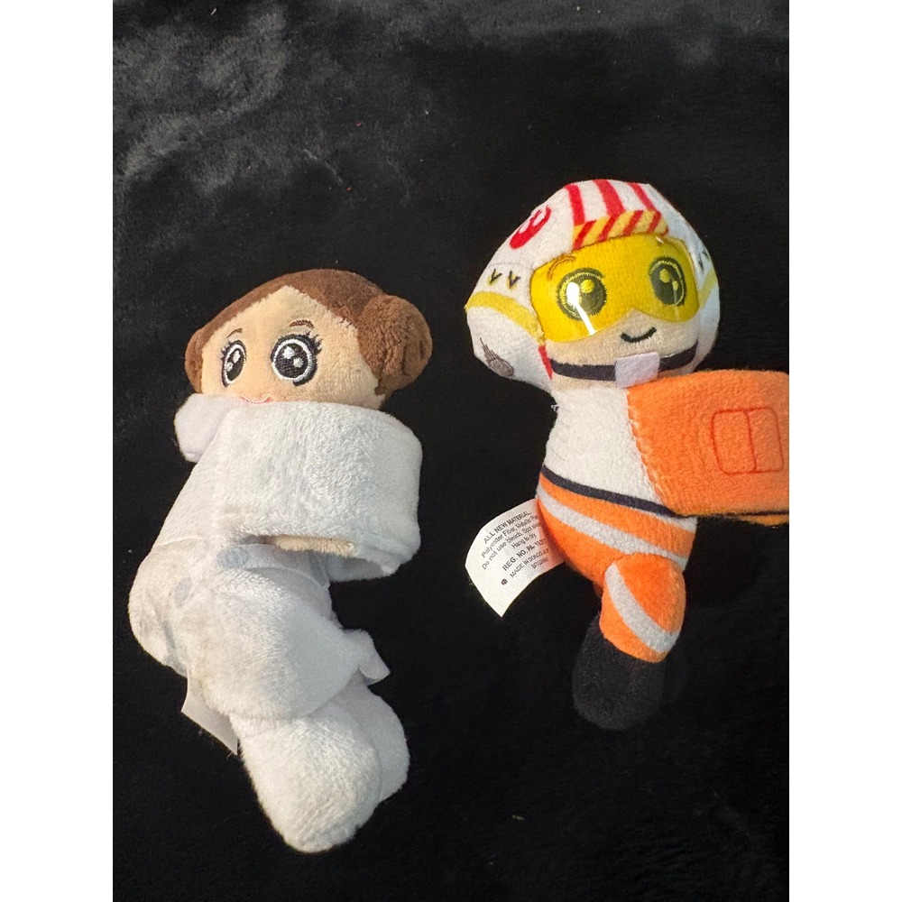 Star Wars Bullsitoy Plush Princess Leia and Luke Skywalker Pilot Set 2pc